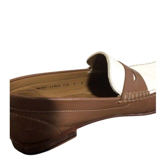 Florsheim Mens Beaufort Penny‎ Loafers 9D White/Cognac Leather Classic Style Pre main image 5